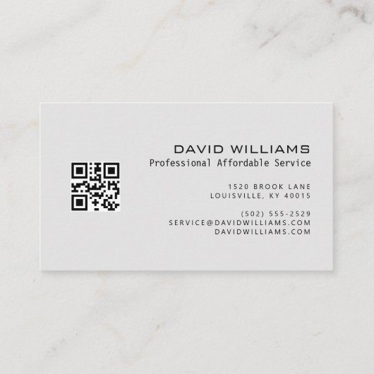 QR-Code Beruflicher Boden und Tiler Visitenkarte (Rückseite)