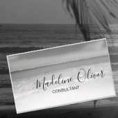 QR-Code Beruflicher Bus Schwarz-Weiß-Ozean Visitenkarte