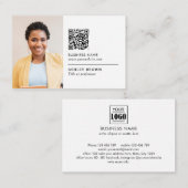 QR-Code beruflicher einfacher Logoverteiler Foto-B Visitenkarte (Vorne/Hinten)