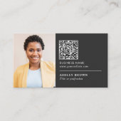 QR-Code beruflicher einfacher Logoverteiler Foto-B Visitenkarte (Vorderseite)