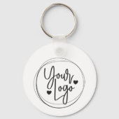 QR-Code Beruflicher Kreis der weißen Geschäftsname Schlüsselanhänger (Rückseite)