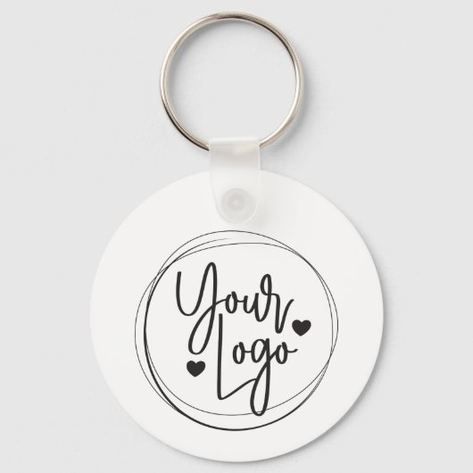 QR-Code Beruflicher Kreis der weißen Geschäftsname Schlüsselanhänger (Rückseite)