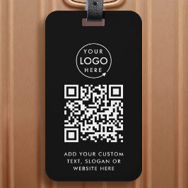 QR-Code | Berufliches Black Business-Logo Gepäckanhänger