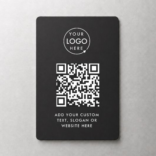 QR-Code | Berufliches Black Business-Logo Magnet