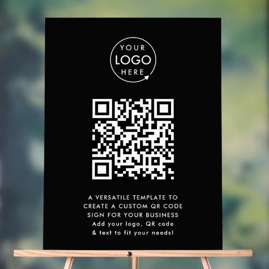 QR-Code | Berufliches, einfaches, schwarzes Firmen Acrylschild (Neutral)
