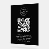 QR-Code | Berufliches, einfaches, schwarzes Firmen Acrylschild (Winkel)