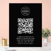 QR-Code | Berufliches, einfaches, schwarzes Firmen Acrylschild (Hochzeit)