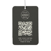 QR-Code | Berufliches, einfaches, schwarzes Firmen Autolufterfrischer (Vorderseite)
