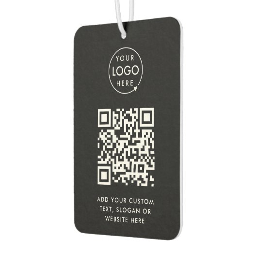 QR-Code | Berufliches, einfaches, schwarzes Firmen Autolufterfrischer (Links)
