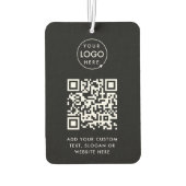 QR-Code | Berufliches, einfaches, schwarzes Firmen Autolufterfrischer (Rückseite)