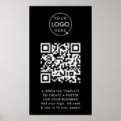 QR-Code | Berufliches, einfaches, schwarzes Firmen Poster (Vorne)