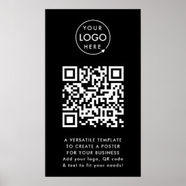 QR-Code | Berufliches, einfaches, schwarzes Firmen Poster