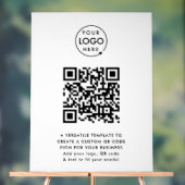 QR-Code | Berufliches, einfaches, weißes Firmenlog Acrylschild (Neutral)