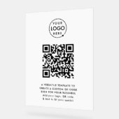 QR-Code | Berufliches, einfaches, weißes Firmenlog Acrylschild (Winkel)