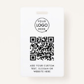 QR-Code | Berufliches, einfaches, weißes Firmenlog Ausweis (Vorderseite)