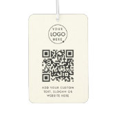 QR-Code | Berufliches, einfaches, weißes Firmenlog Autolufterfrischer (Vorderseite)