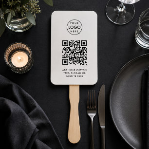 QR-Code   Berufliches, einfaches, weißes Firmenlog Fächer