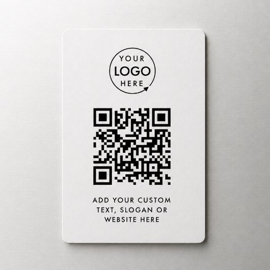 QR-Code | Berufliches, einfaches, weißes Firmenlog Magnet