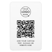 QR-Code | Berufliches, einfaches, weißes Firmenlog Magnet (Vertikal)