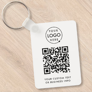 QR-Code   Berufliches, einfaches, weißes Firmenlog Schlüsselanhänger