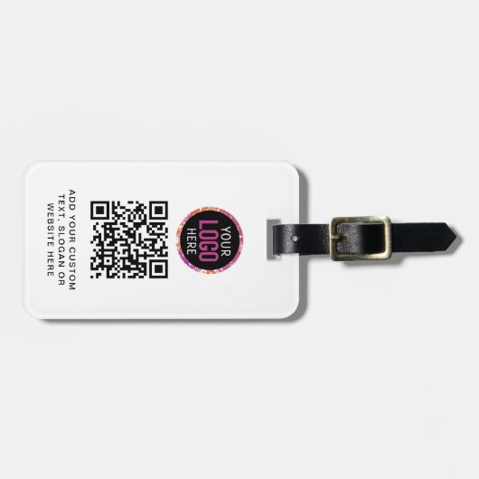 QR-Code | Berufliches Firmenlogo Gepäckanhänger (Vorderseite horizontal)