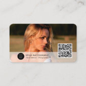 QR-Code berufliches Foto für moderne Fotografen Visitenkarte (Vorderseite)