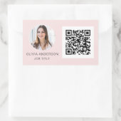 QR-Code Berufliches Foto Rosa Rechteckiger Aufkleber (Tasche)