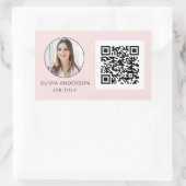QR-Code Berufliches Foto Rosa Rechteckiger Aufkleber (Tasche)