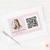 QR-Code Berufliches Foto Rosa Rechteckiger Aufkleber (Umschlag)