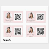 QR Code Berufliches Foto Rosa Rose Gold Re Rechteckiger Aufkleber (Blatt)