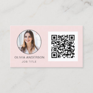 QR-Code Berufliches Foto Rosa Rose Gold Visitenkarte
