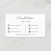 QR-Code Berufliches Foto Schwarz-weiß Business Bu Visitenkarte (Rückseite)