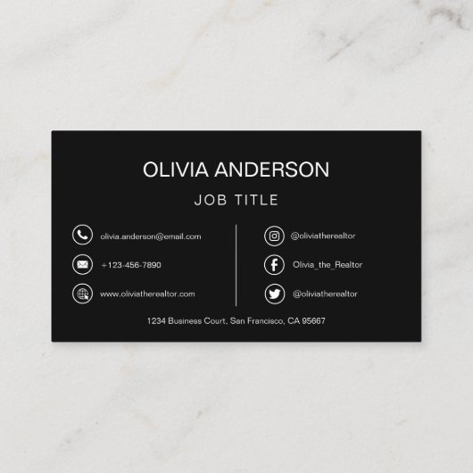 QR-Code Berufliches Foto Schwarz-weiß Business Bu Visitenkarte (Rückseite)