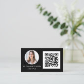 QR-Code Berufliches Foto Schwarz-weiß Business Bu Visitenkarte (Stehend Vorderseite)