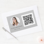QR Code Berufliches Foto Silver Business Card Rechteckiger Aufkleber (Umschlag)