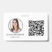 QR-Code Berufliches Foto Weiße Visitenkarte Ausweis (Vorderseite)