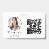QR-Code Berufliches Foto Weiße Visitenkarte schlec Ausweis (Vorderseite)