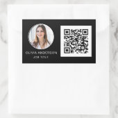 QR-Code Berufliches Foto White Business Card Rec Rechteckiger Aufkleber (Tasche)