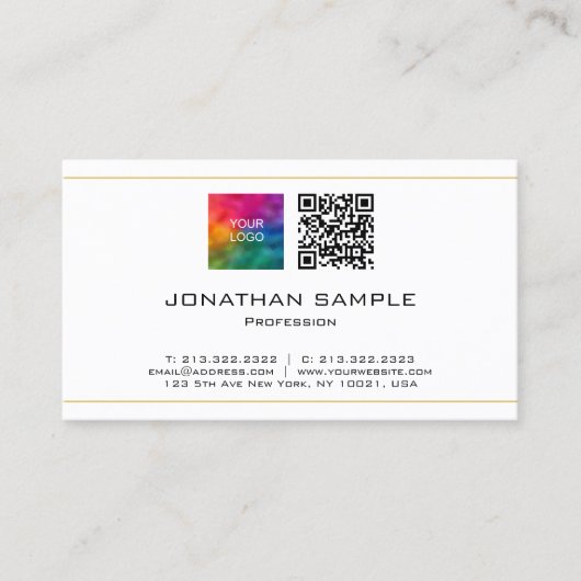 QR-Code Berufliches Logo hochladen Visitenkarte (Vorderseite)