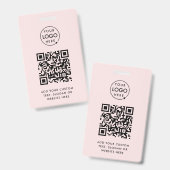 QR-Code | Berufliches, rosafarbenes Firmenlogo Ausweis (Vorder- & Rückseite)
