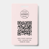 QR-Code | Berufliches, rosafarbenes Firmenlogo Ausweis (Rückseite)