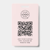 QR-Code | Berufliches, rosafarbenes Firmenlogo Ausweis (Vorderseite)