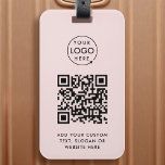 QR-Code | Berufliches, rosafarbenes Firmenlogo Gepäckanhänger<br><div class="desc">Ein einfaches,  benutzerdefiniertes,  rot-rosa Business QR Code Gepäckanhänger-Template in modernem minimalistischem Stil,  das leicht mit Ihrem Firmenlogo,  QR-Code und individuellem Text aktualisiert werden kann...  #QRcode #logo #luggagetag #business.</div>