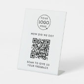 QR-Code-Bewertung der Bewertung von Unternehmen du Sockelschild (Vorderseite)