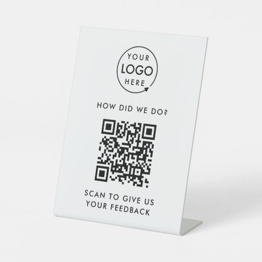 QR-Code-Bewertung der Bewertung von Unternehmen du Sockelschild (Vorderseite)