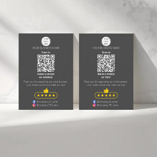 QR-Code Bewertung für kleine Unternehmen GOOGLE un Visitenkarte