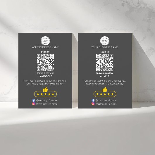 QR-Code Bewertung für kleine Unternehmen GOOGLE un Visitenkarte