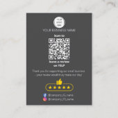 QR-Code Bewertung für kleine Unternehmen GOOGLE un Visitenkarte (Vorderseite)