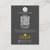 QR-Code Bewertung für kleine Unternehmen GOOGLE un Visitenkarte (Rückseite)