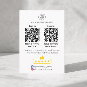 QR-Code Bewertung von kleinen Unternehmen auf GOOG Visitenkarte